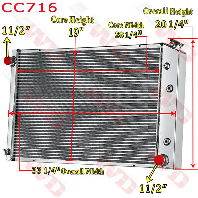 4 Row Radiator For 1973-1987 Chevy C10 C20 C30 K10 K20 GMC C1500 C2500 TRUCK