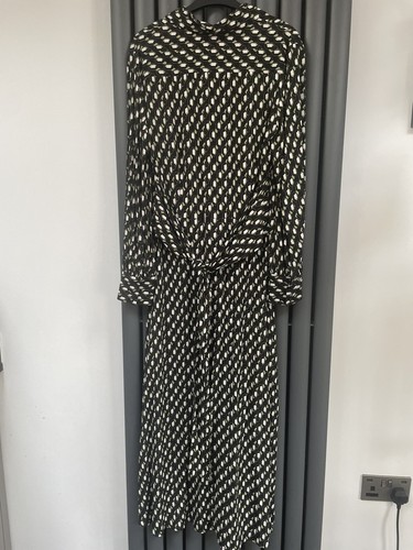 New Ex Chain Store black, green & white shirt dress size 8 long tall - Picture 4 of 4