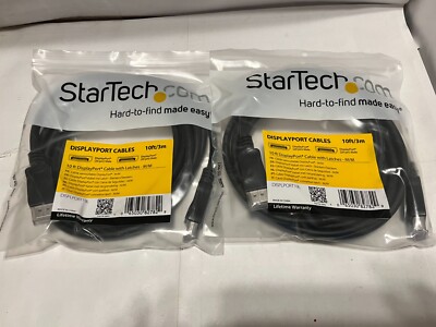 LOT OF 2 StarTech DisplayPort  to Displayport Cable 10ft/3m DISPLPORT10L