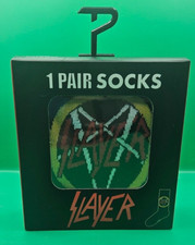 SLAYER Heavy Metal Thrash Rock Socks Unisex Size 7-12 NEW in Gift Box Crew Socks