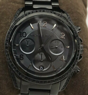 MICHAEL KORS BLAIR BLACK S/STEEL, CHRONO. CRYSTAL GLITZ WATCH MK5686 MICHAEL KORS BLAIR BLACK S/STEEL, CHRONO. CRYSTAL GLITZ  main image 3