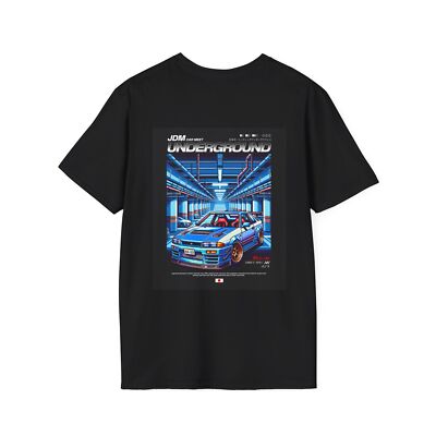 JDM Underground Nissan Skyline GTR R32 Pixel Art - Japanese Drifting Drag Racing