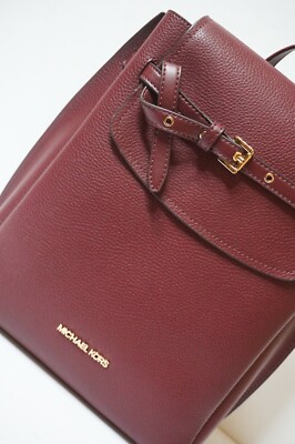 Michael Kors Emilia Medium Backpack Pebbled Leather Merlot s-l1200.jpg main image 2