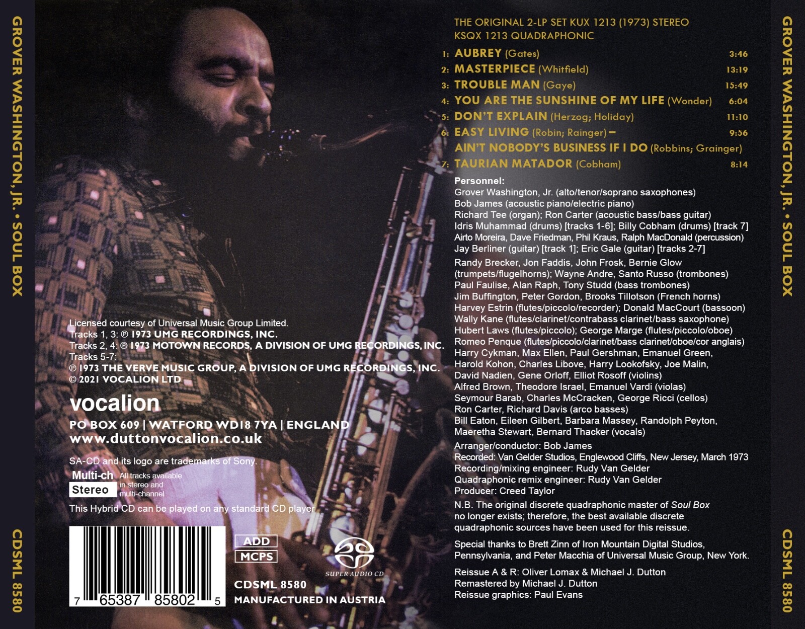 Grover Washington, Jr. • Soul Box :SACD Hybrid Multi-Channel S-l1600