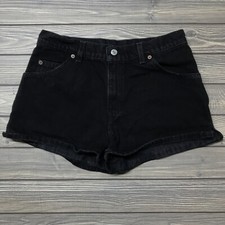 Vintage Levi's 912 High Rise Mom Jean Shorts Black Slim Fit Sz 11 Jr Made in USA