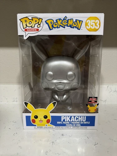 Funko POP! Pokemon: 10” Silver Metallic Pikachu #353 Target Con Exclusive