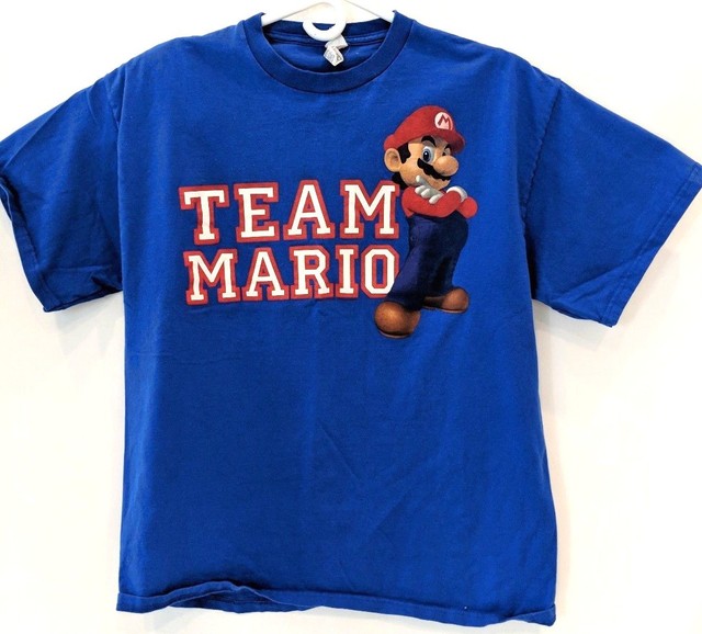 Super Mario Brothers Blue Team Mario Short Sleeve T Shirt Nintendo Size L | eBay