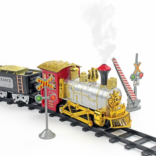 Toy Train Rail King Realistic Locomotive for Children Kids Smoke Sound - Picture 2 of 8