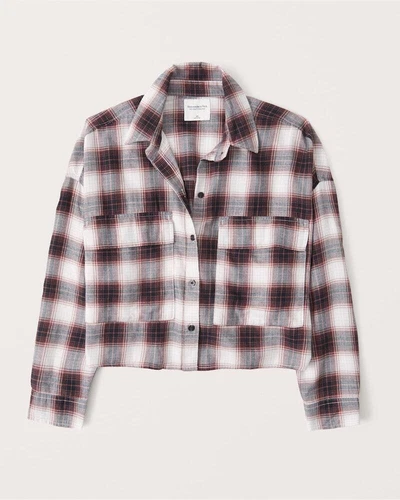 NWT ABERCROMBIE & FITCH A&F Women's 90s Cropped Flannel Shirts | Sz S, M, L |$55