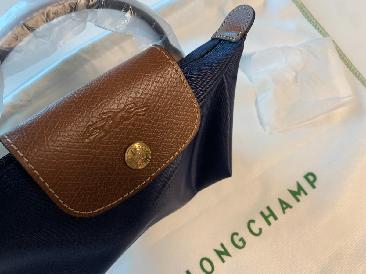 Longchamp Le Pliage Original Handle Pouch Blue Navy
