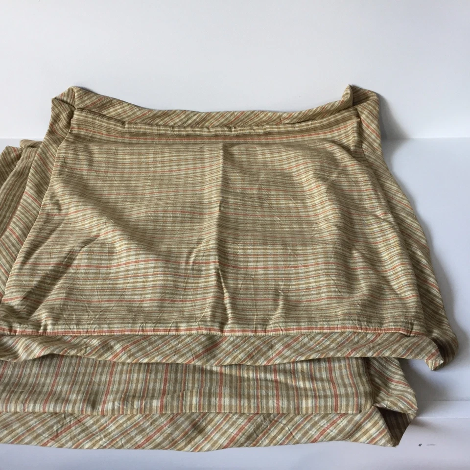 2 Lillian August Throw Pillow Covers 19 in. Square Brown Stripe with Ruffle Edge - Image 3 of 4