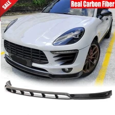 For Porsche Macan 2014-2017 Real Carbon Front Bumper Lip Chin Spoiler Splitters