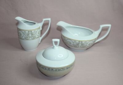 KAHLA  COMPLETER  ART DECO CREAMER  SUGAR BOWL & GRAVY  GERMANY