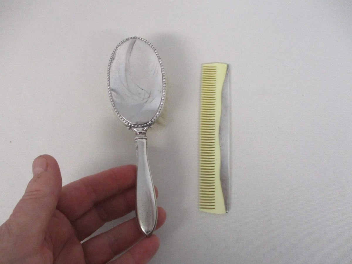 VINTAGE AMSTON STERLING SILVER BABY BRUSH COMB SET