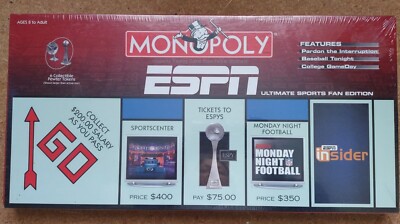 Monopoly ESPN Ultimate Sports Fan Edition Board Game New Factory