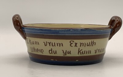 VTG Torquay MottoWare small handled Dish  I kum vrum exmuth Where du yu kum vrum
