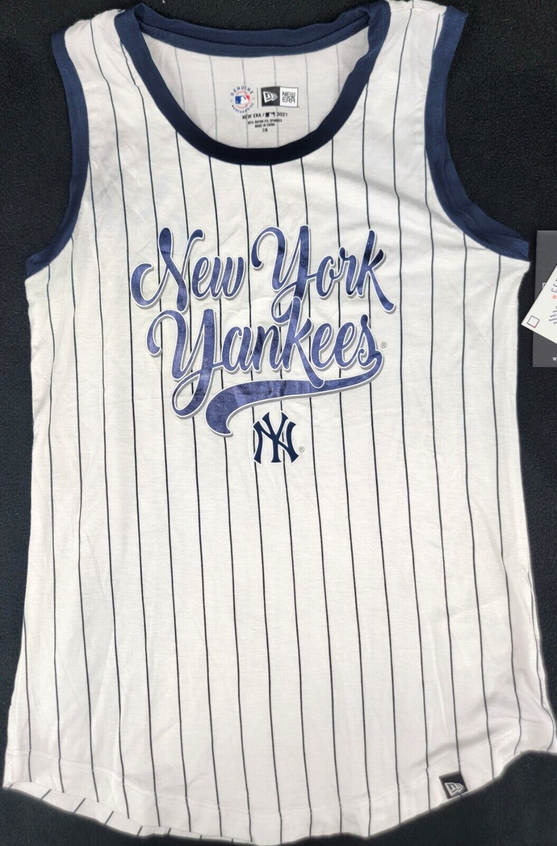 New York Yankees MLB New Era White Pinstripe Tank Top Shirt
