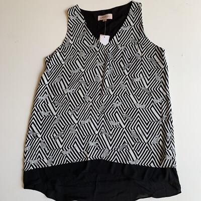 Philosophy Womans NWT sleeveless black & white cheetah  tank size medium