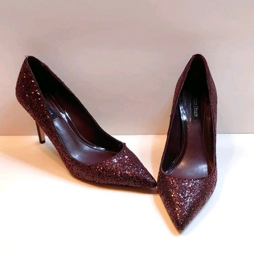 burgundy sequin heels