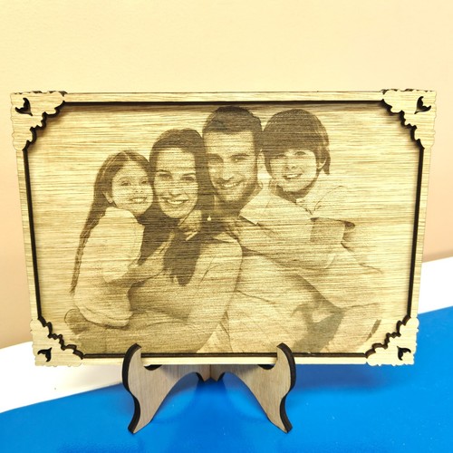 personalised wood photo picture portrait frame laser cut engraved pet family - Picture 11 of 30