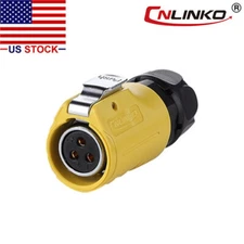 3 Pin Power Circular Industrial Connector Female Plug Outdoor Waterproof IP67