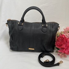 T Tahari Dark Navy Genuine Leather Medium  Satchel Purse Bag