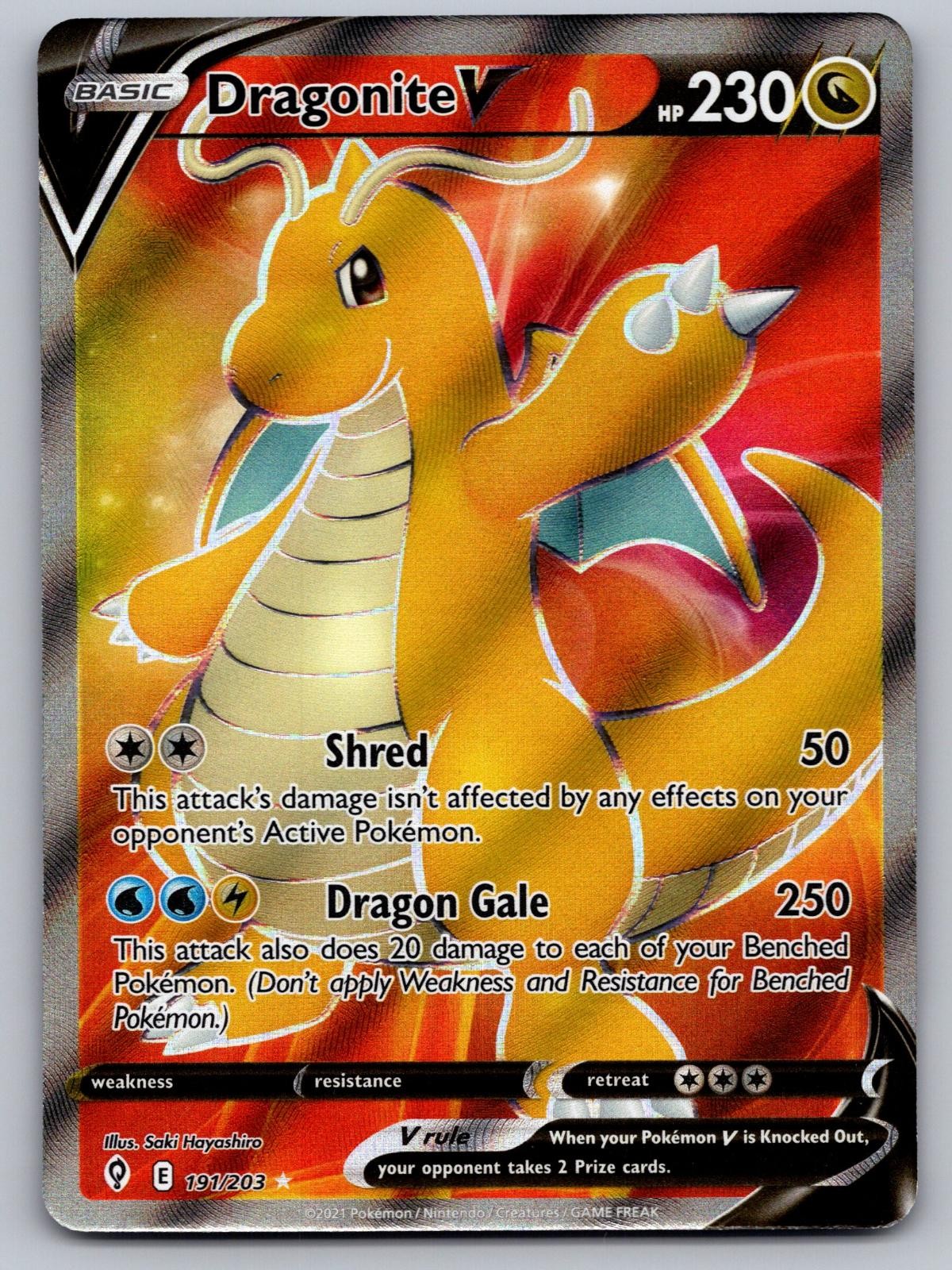Dragonite V 191/203 Ultra Rare Evolving Skies Pokemon Holo Near Mint