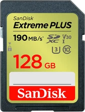 SanDisk Extreme Plus 128GB UHS-I V30 U3 Class 10 SD Memory Card 190 MB/s SDSDXW5