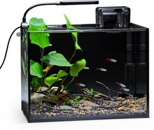 2.5 Gallon Nano Nature Aquarium Kit Ultra-Clear Rimless Desktop Fish Tank