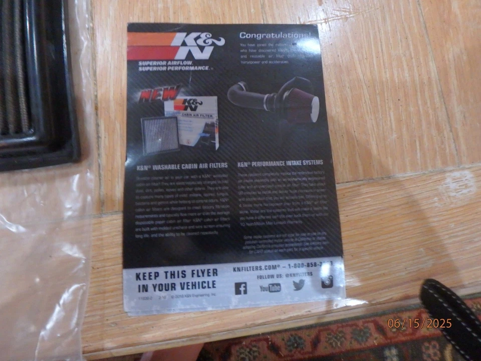 Filtro de aire K&N 33-2399; 2007-2013 Infinti G37, Nissan 350Z/370Z, Suzuki Foto 4 de 4