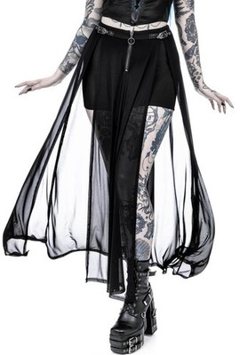 Restyle Maxirock Shadows mit schleppe gothic witchwicca hexe grunge emo festival