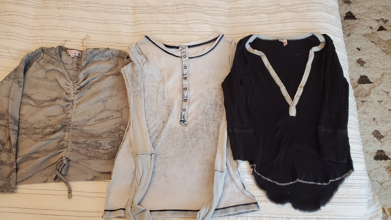 3 pc super thin tops shirts sz 10-12 stretchy Splendid Joie POOF GIRL b2