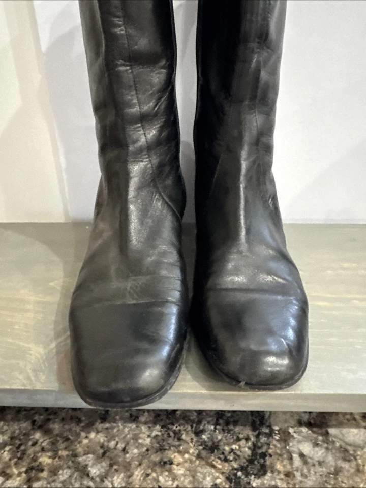 COLE HAAN черной кожи молнии середины икры Crafted в Италии ботинки женщин Sz 9 B. - Изображение 2 из 4