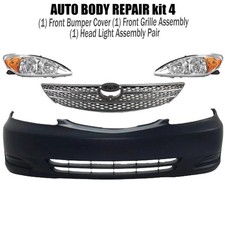 Front Bumper Cover Paintable Grille Assembly For 2002-2004 Toyota Camry