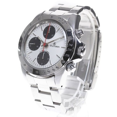 TUTIMA 793 Valjoux 7750 Automatic Chronograph Men's Wristwatch White Dial Auth