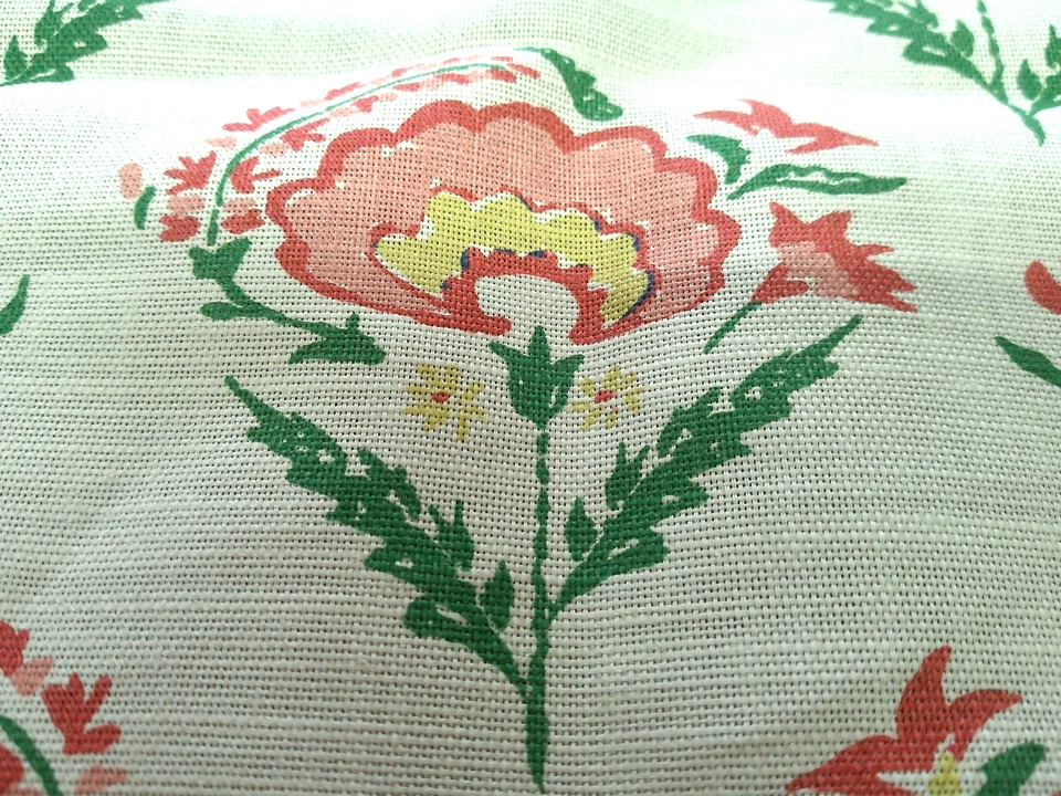 Ballard Designs "Dudley Rose" Multiusos Mezcla de Lino 2 Piezas 4.5 Yardas Reino Unido Foto 3 de 4