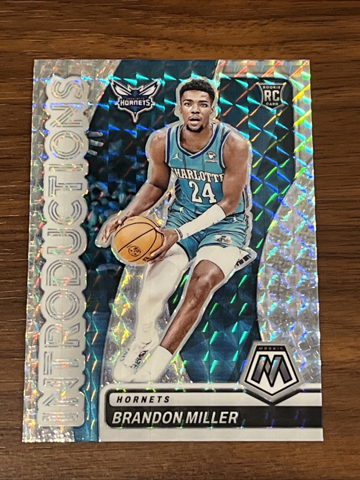 2023-24 Panini Mosaic Brandon Miller RC #13 Introductions Silver Mosaic Hornets