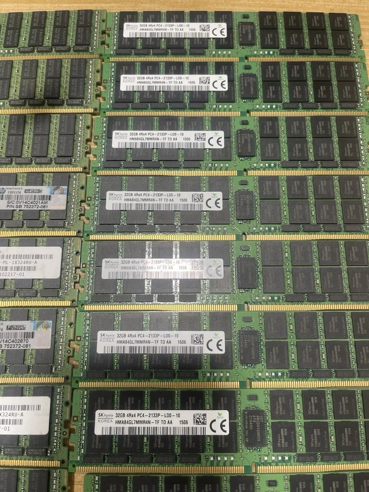 Lot of (20) • 32GB DDR4 ECC Server Memory (Total 640GB) Samsung & SK Hynix 2133P - Image 2 of 4