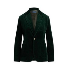 Polo Ralph Lauren Cotton Corduroy Blazer Green Wide Wale Jacket Women  s 0. A304