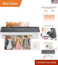 Durable Compact Laminator with Instant Use - 5 Sheets Included for Your Projects
