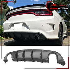 Fits 15-23 Dodge Charger V3 Style Rear Diffuser Bumper Lip Spoiler Unpainted PP