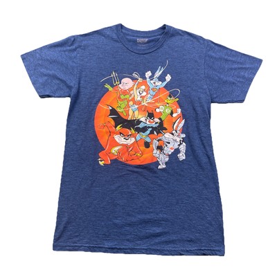The Justice League X Looney Tunes Blue T shirt Warner Brothers EUC