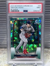 2023 Bowman Chrome Sapphire #32 Triston Casas Image Variation SP Aqua /99 PSA 9