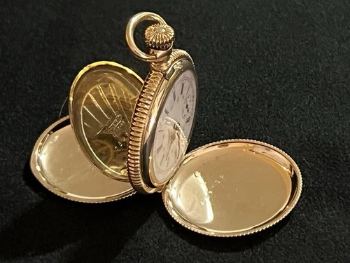 ANTIQUE ELGIN GOLD G.F. FULL HUNTER POCKET WATCH 15 JEWELS WORKING CONDITION