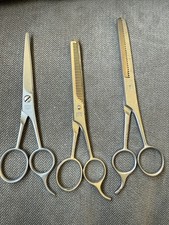 Lot of 3 Vintage Hairdressing Scissors Burmax Germany, Filarmonica Spain, IC-4