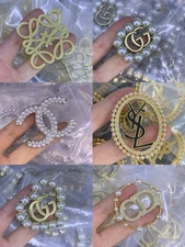 New Women's Fashion Classic 3D Letter Pearl Rhinestone Brooch Gift