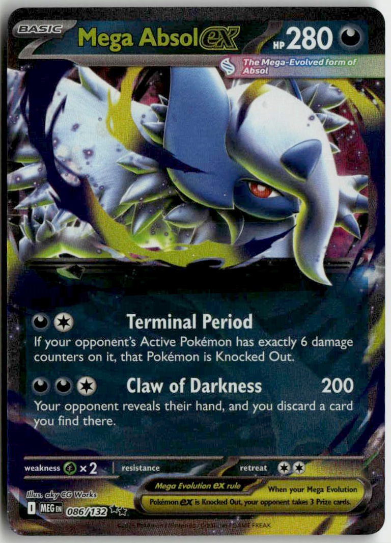 Mega Absol ex ME01: Mega Evolution 086/132 Holofoil NM