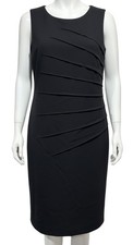 Calvin Klein Dress Women 8 Black Sleeveless Sheath Ruched Little Black Dress LBD