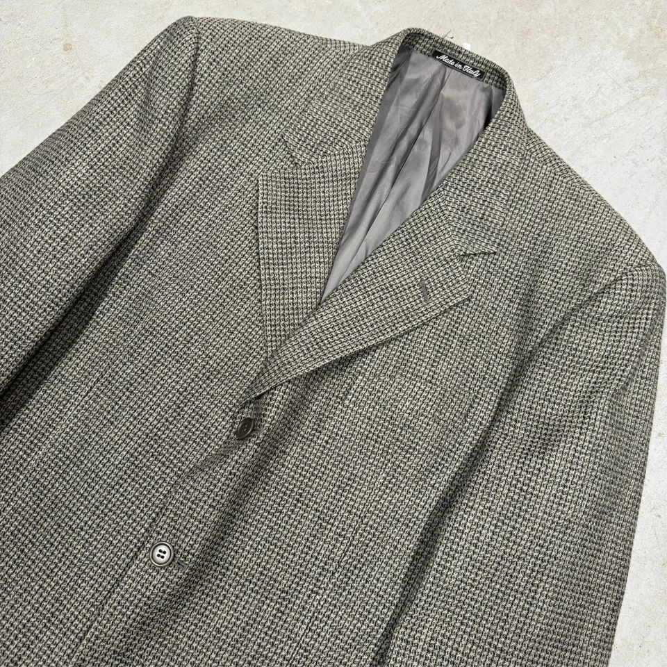 Vintage Valentino Tweed Blazer Wool Sport Coat Made in Italy Beige 42L - Image 2 of 4