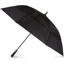 Totes Automatic Open XL Vented Golf Umbrella Black/Tan 60"